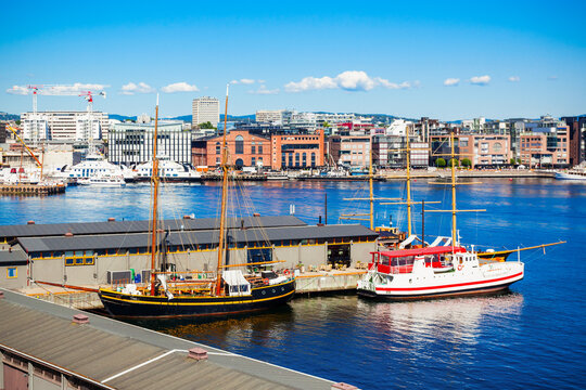 Aker Brygge aerial view, Oslo