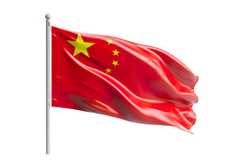 3D illustration China flag on white isolated background PNG