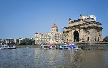 Gateway of India. famous hotel Mumbai Maharashtra monument landmark famous place