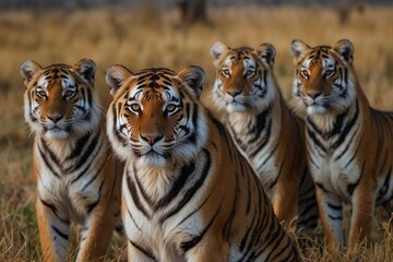 Tigers in savana