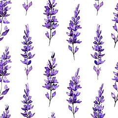 Seamless Lavender Watercolor Pattern for Design and Backgrounds