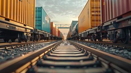 Global business of Container Cargo freight train for background