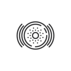 Smart sensor technology line icon