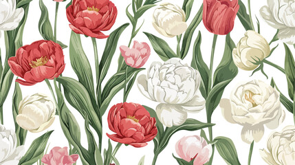 Botanical seamless pattern with gorgeous blooming