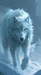Naklejka premium Ice Wolf frost mane