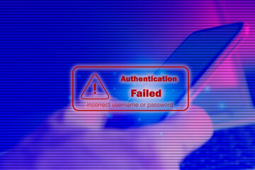 Access Denied , Authentication Fail , Security Access Control  - obrazy, fototapety, plakaty
