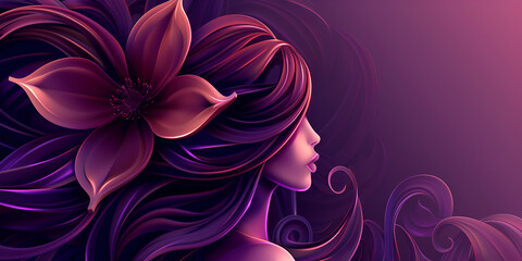  Unique Abstract Female Delicate Petal Logo Set on a Purple Canvas 