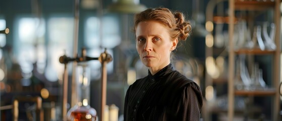 Marie Curie, Radiation Chemist, Pioneer of Radiology, Tracking shot view - obrazy, fototapety, plakaty