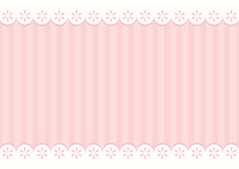 レース風の白とピンクの背景ベクターイラスト（横）
