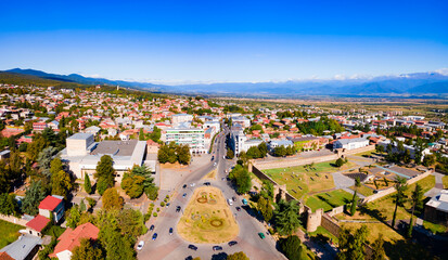 Batonis Tsikhe Fortress aerial view, Telavi