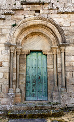portico of ancient romanic church,Ribeira Sacra,Galicia - 793884852