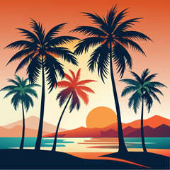 Sandy Shorelines, Tropical Sunset Serenity - A Beachside Escape