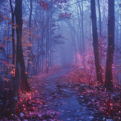 Ein geheimnisvoller Wald, in dem die BÃ¤ume leuchten und die BlÃ¤tter verschiedene Farben je nach Stimmung wechseln. --stylize 750 Job ID: 8980cbc8-2f92-40cc-b8ae-5601a37a0010