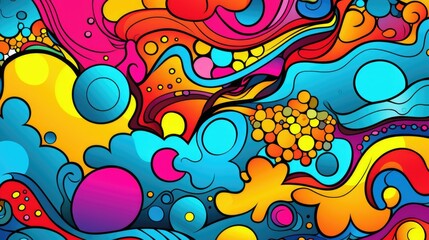 colorful background in pop art style illustration - obrazy, fototapety, plakaty