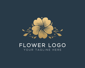 Luxury beautiful flower logo design. Creative botanical elements. Beauty spa, Fashion, Skin care and cosmetic brand Luxury vector logo.