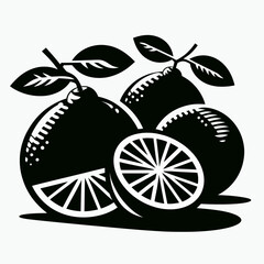 Limes fruit silhouette vector illustration White Background