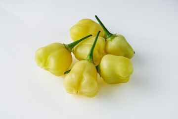 fresh delicious chili pepper aji white fantasy on a white background