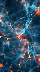 Interconnected neural network making synapses and sending information in the form of a current.
