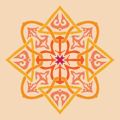 Flower seamless pattern orange tone and light orange background set 6 number 7