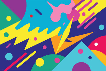 Abstract pop art color paint splash pattern background. Memphis geometry background vector design