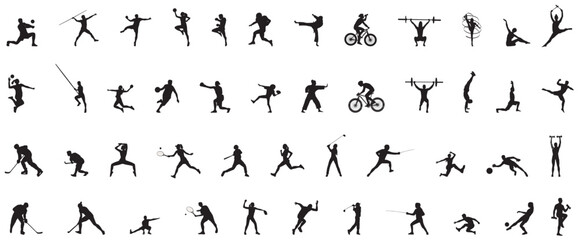 Sports collection silhouette. 