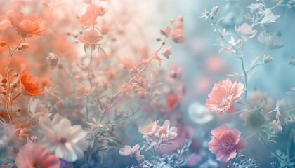 Garden Dream Blurred Backgrounds with Summer Florals