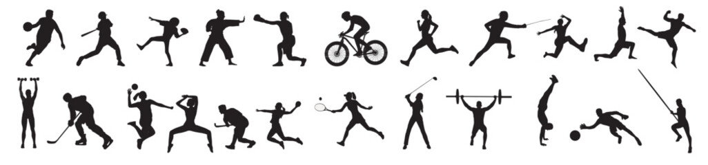 Sports collection silhouette. 