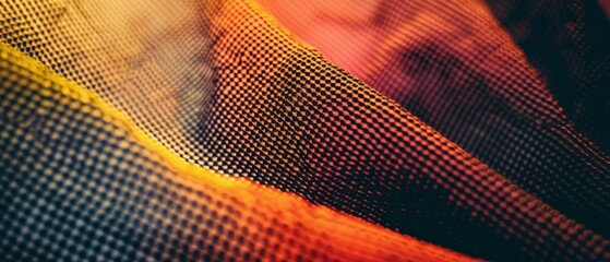 Abstract yellow orange texture 3d background with waving waves curves illustration for webdesign or business, with grid mesh