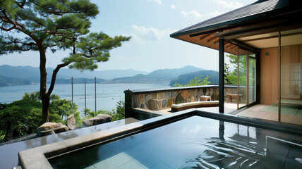 Fototapeta premium 露天風呂 温泉