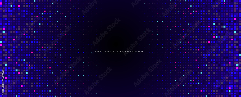 Aufkleber Abstract Technology Digital Circles of Particles. Futuristic Background. Big Data Visualization. Cyber Concept.