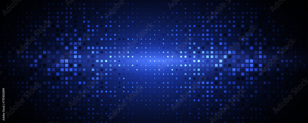 Poster Abstract Technology Digital Circles of Particles. Futuristic Background. Big Data Visualization. Cyber Concept.