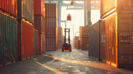 Industrial Container Cargo freight ship forklift  - Powered by Adobe