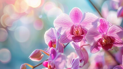 Macro shot of lovely orchid bloom - obrazy, fototapety, plakaty