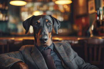 Man with Dachshund head