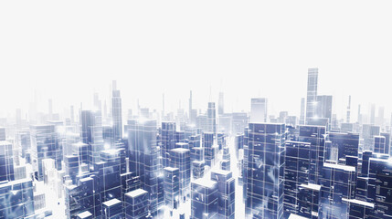 Abstract futuristic city with cyber security network background.