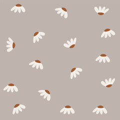 Boho pattern with neutral color. Nature motives, flowers pattern, nursery pattern suitable for kids fabric pattern
