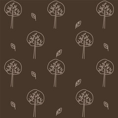 Boho pattern with neutral color. Nature motives, tree and leaves pattern, nursery pattern suitable for kids fabric pattern