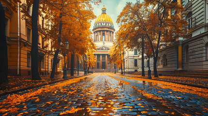Kazan Cathedral in Saint Petersburg Russia.  - obrazy, fototapety, plakaty