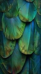 Obraz premium Vibrant Iridescent Bird Feather Macro Detail