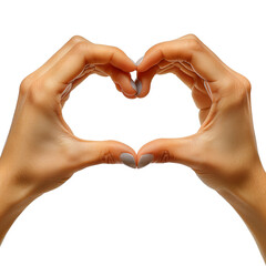 Fototapeta premium woman hand showing heart symbol cutout