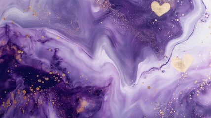 Purple Gold Marble Floor Texture. Heart pattern. Interior marble for wall.