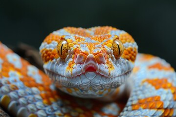 Fototapeta premium Corn Snake: Slithering on a tree branch with a striking pattern, capturing movement and elegance.