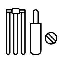 Cricket line icon