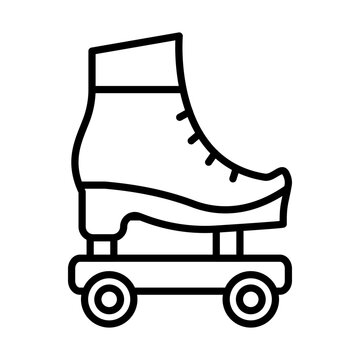 recommend clip art: Roller skate line icon