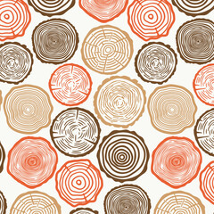 Tree Rings Texture Seamless Pattern