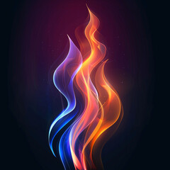 Stylized fire with smooth gradient, vibrant and abstract design