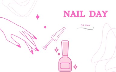 PINK AND WHITE NAIL  Day   TEMPLATE DESIGN 