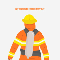 vector graphic of firefighter good for national firefighter celebration. flat design. flyer design.flat illustration.