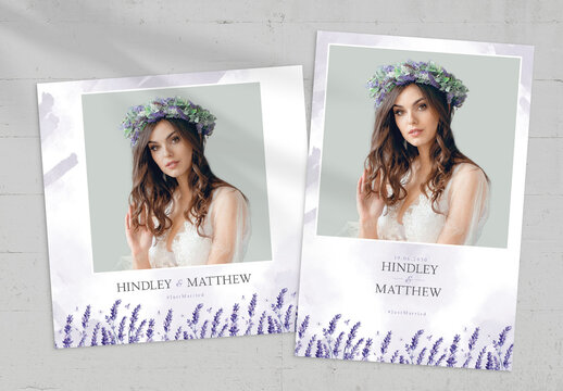 Lavender Wedding Photo Card Template