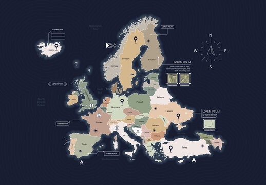 Europe Map Vector Illustration